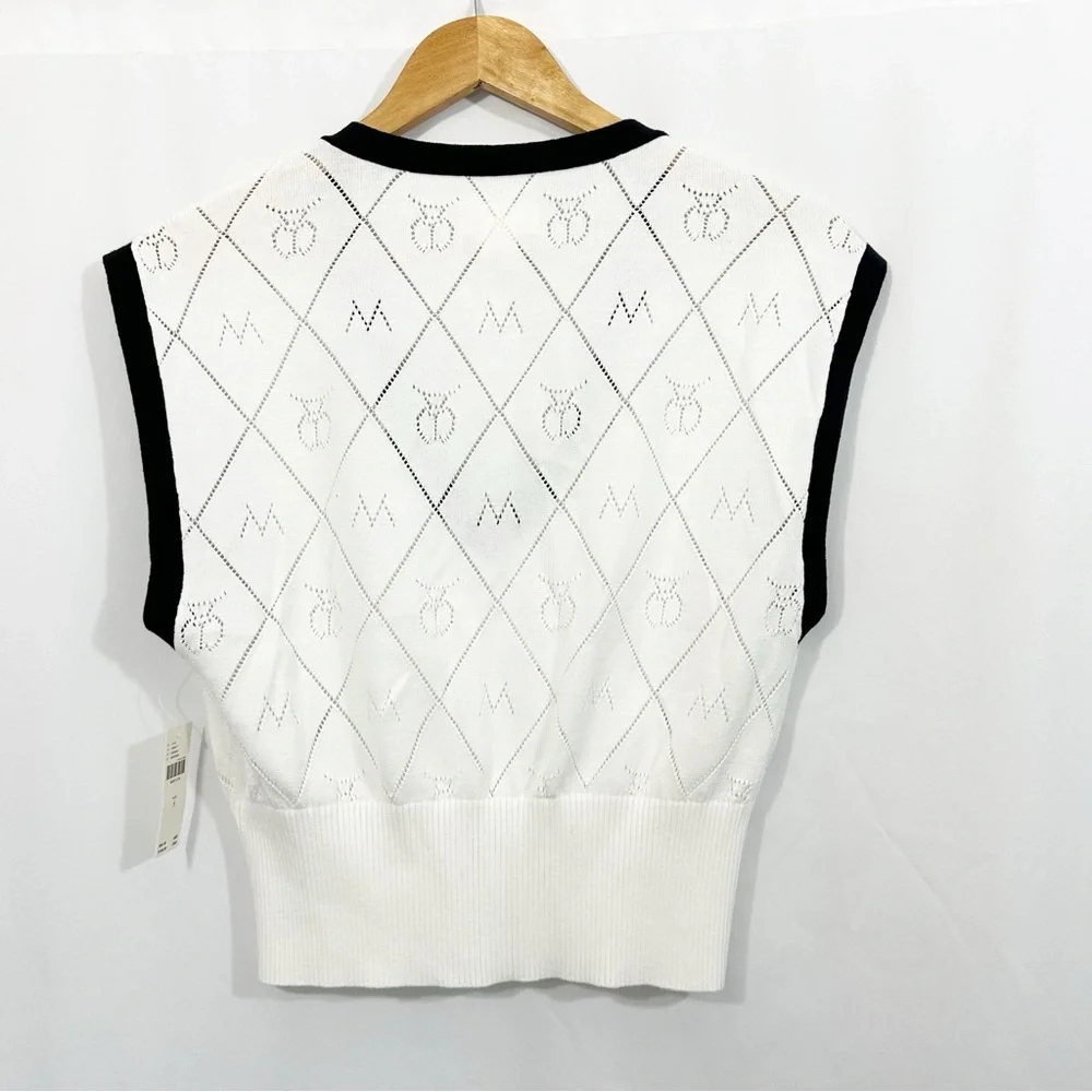 NWT Anthropologie Violette Icon Logo Knit Sweater Vest Top - Picture 7 of 13